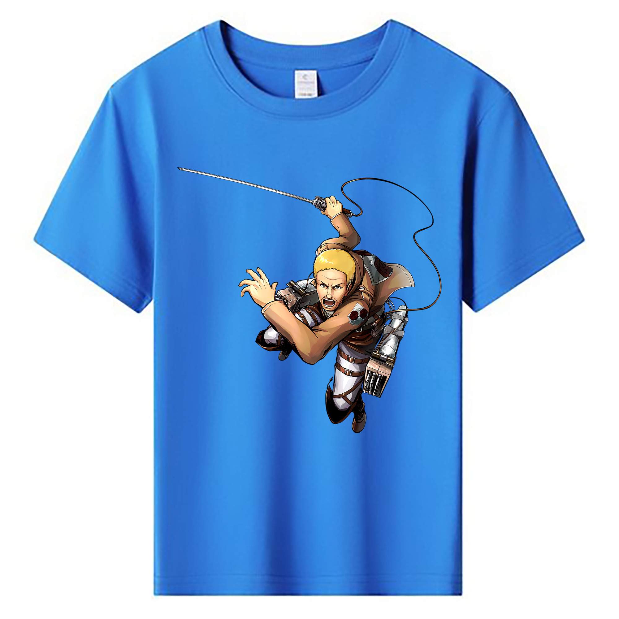 （画像用） 進撃の巨人 ハンネス Attack on Titan Hannes 綿100％キッズTシャツ（フロントプリント）